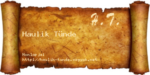 Haulik Tünde névjegykártya